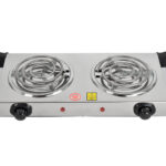Parrilla Eléctrica SUPERFLAMA SILVER TWO de 2 Resistencias con Termostato y Asas Color Gris