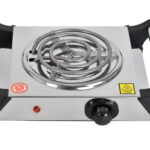 Parrilla Eléctrica SUPERFLAMA SILVER ONE de 1 Resistencia con Termostato y Asas Color Gris