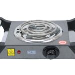 Parrilla Eléctrica SUPERFLAMA 1R-TAS de 1 Resistencia con Termostato y Asas Color Gris