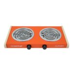 Parrilla Eléctrica MiChef JUMBO de 2 Resistencias con Interruptores Color Naranja